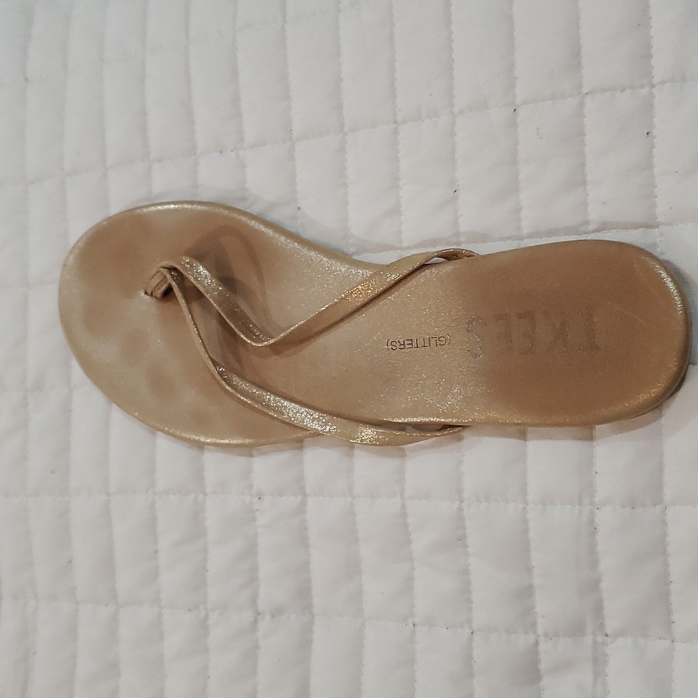 Tkees lilly glitter gold  sandals slippers size 10 - Picture 2 of 7